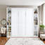 Grand lit escamotable avec armoire de rangement, support mural en bois massif pliable de 89,7 pouces