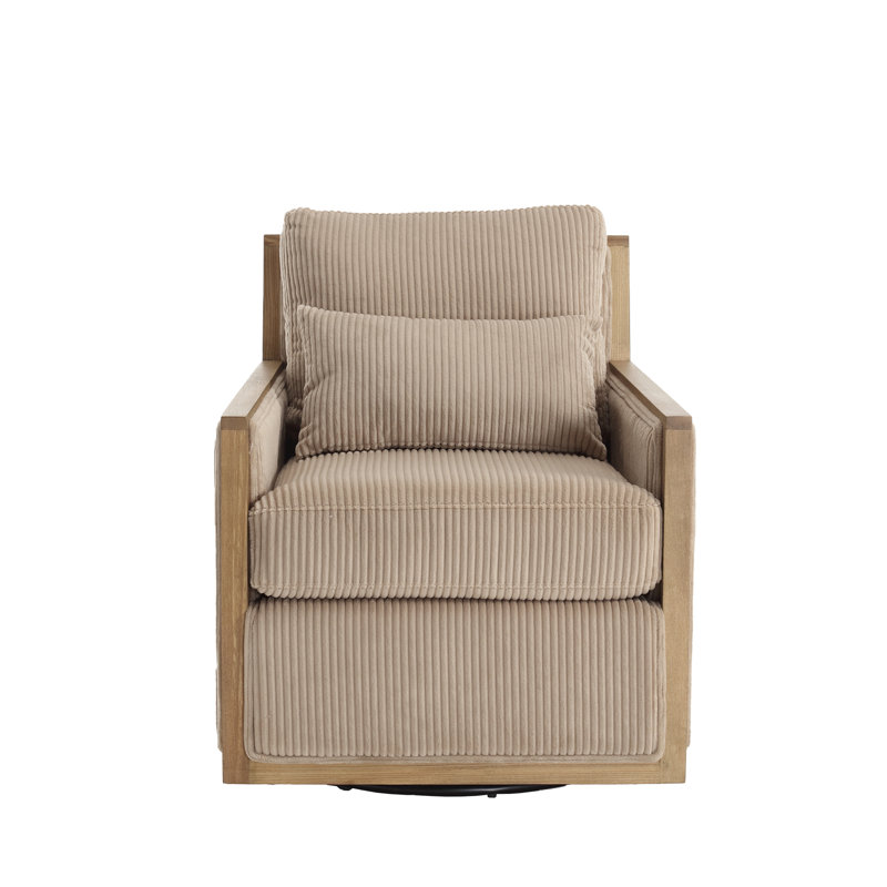 Corduroy Swivel Accent Chair, Camel Corduroy
