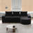Chenille Fabric Sectional Sofa,No Assembly Required-1587792275