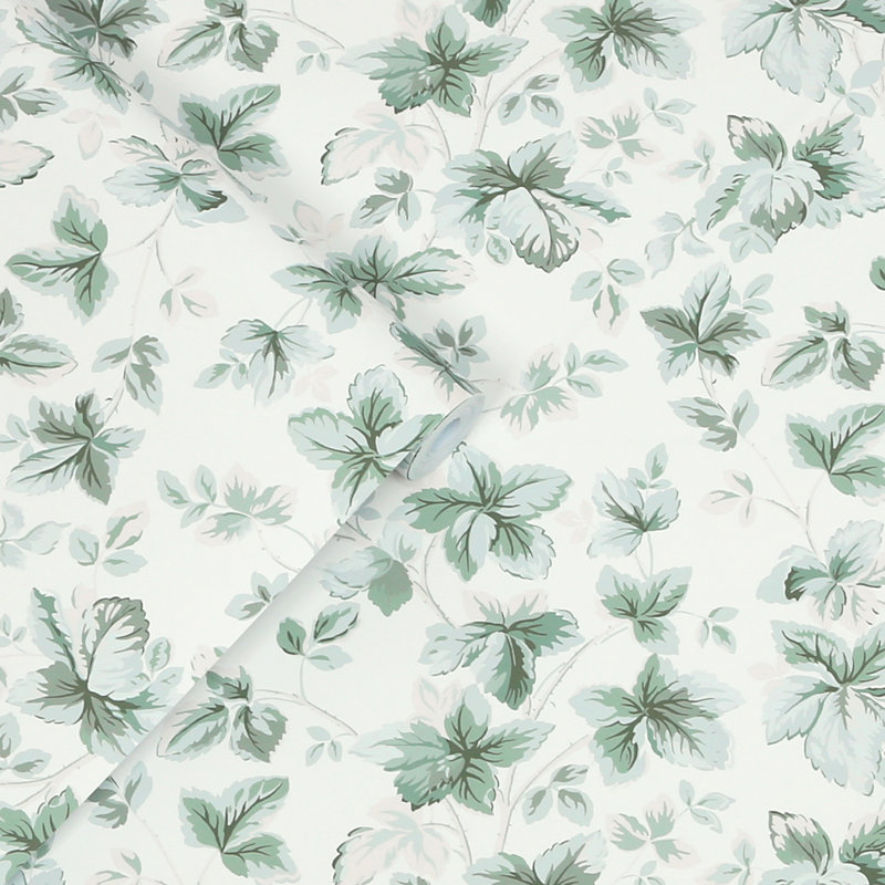 Laura Ashley Autumn Leaves Sage Green Wallpaper, Sage Green