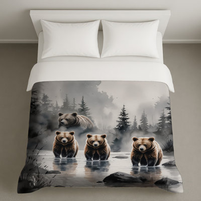 Bears In Forest River Duvet Covers