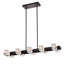 Lustre - rectangulaire pour salle à manger, 10 lumières de style maison de campagne noire avec luminaire suspendu de conception linéaire, luminaire suspendu en cristal de style moderne