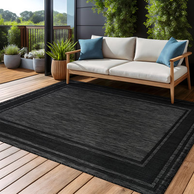Tapis noir intérieur / extérieur Waikiki