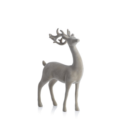 Figurine de cerf debout floqué