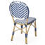 Ensemble de 2 chaises d'extérieur, style français, pe, aluminium, bleu marine, chaises rouille, tissé, imprimé, jardin