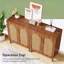 Buffet moderne en rotin avec tablettes réglables