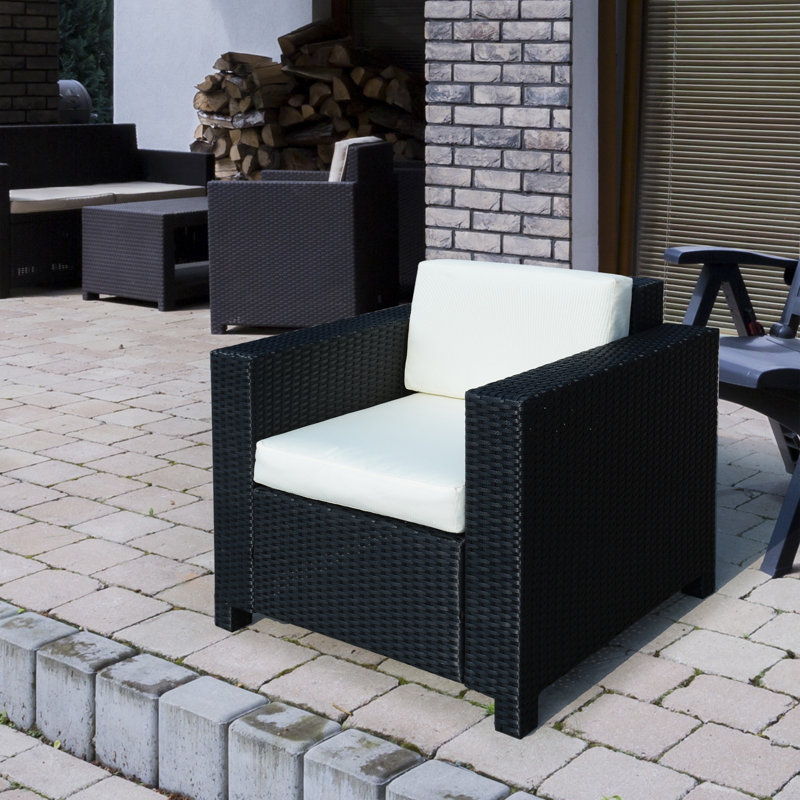Miesha Outdoor Lounge Chair, Black