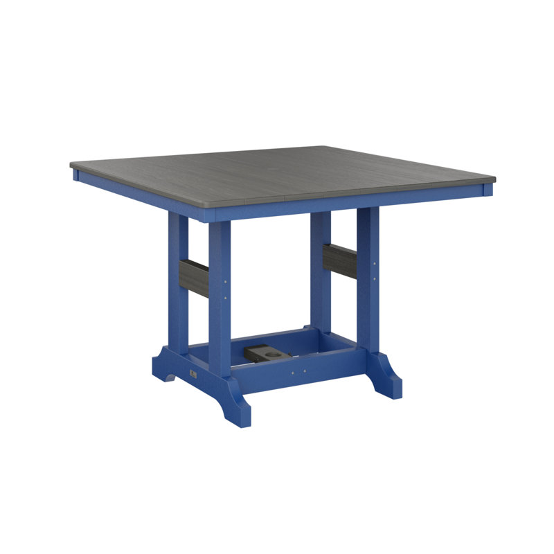 Table de bar carrée 44 po Berlin Gardens Garden Classic, Bleu pacifique, Gris côtier