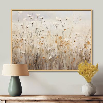 beige Wildflowers Floral Fantasy - Beige Wildflowers Wall Art