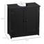 Armoire de rangement pour salle de bain à 2 portes sous le lavabo, noire - peu encombrante et robuste, s'adapte à divers articles, H 23,5 po x l 11,85 po Festival, 2 portes et tablette, présentoirs,