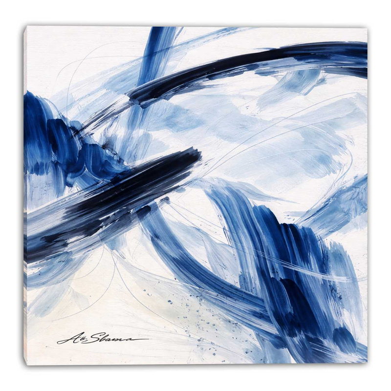 Art mural bleu sur toile tendue Cadence, L 36 po x H 36 po x P 1,5 po