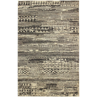 Gabbeh Wool Abstract Area Rug in Gray