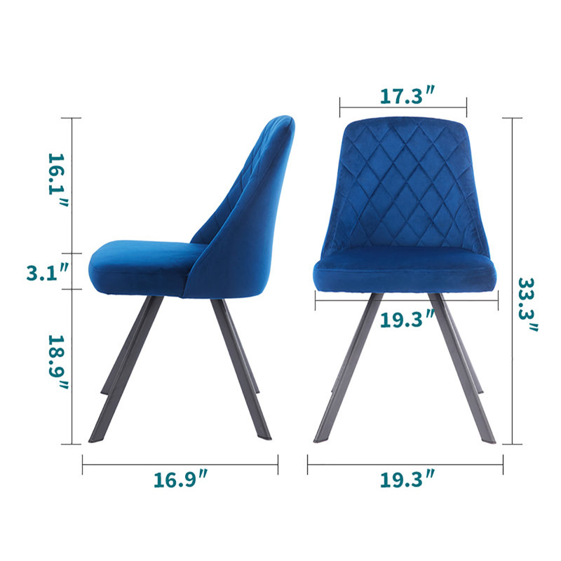 Arikah Tufted Upholstery Side Chair, Blue