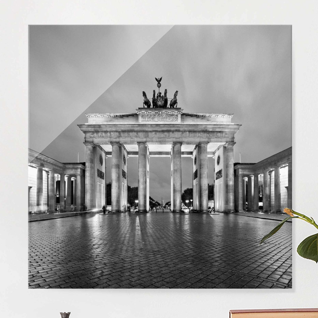 Glasbild Beleuchtetes Brandenburger Tor II