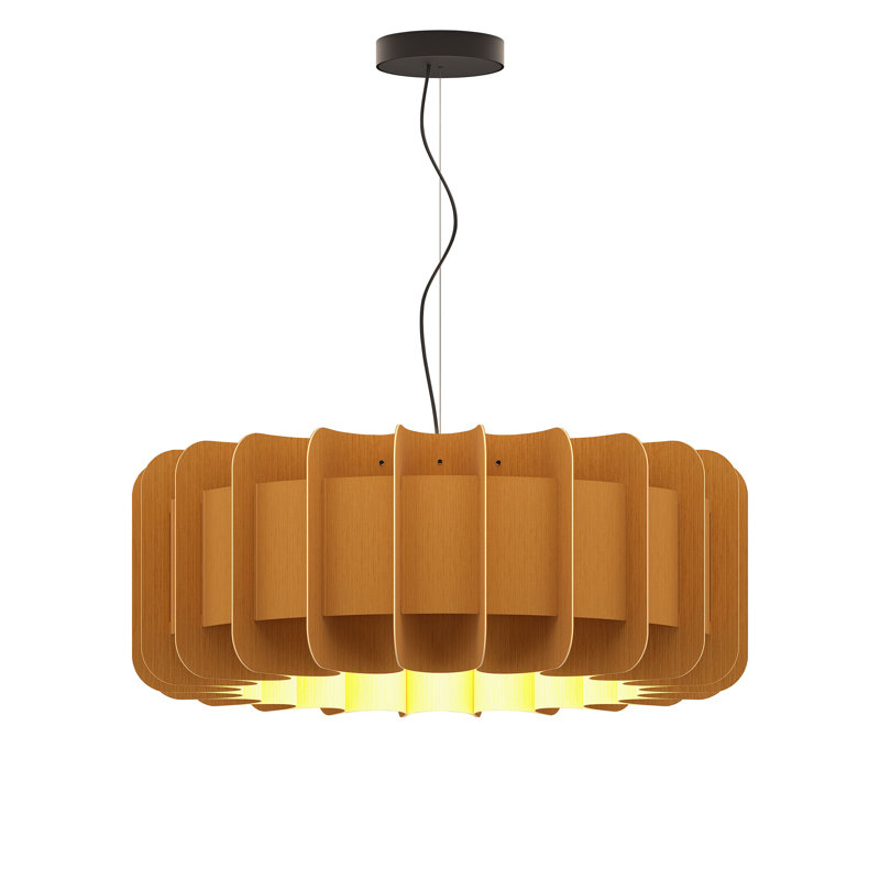Luminaire suspendu 1 lumière Clarissa, Petribi, H 11 po x l 29,1 po x P 29,1 po