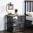 Antique Oak And Black 3-Shelf Nightstand-1137743605