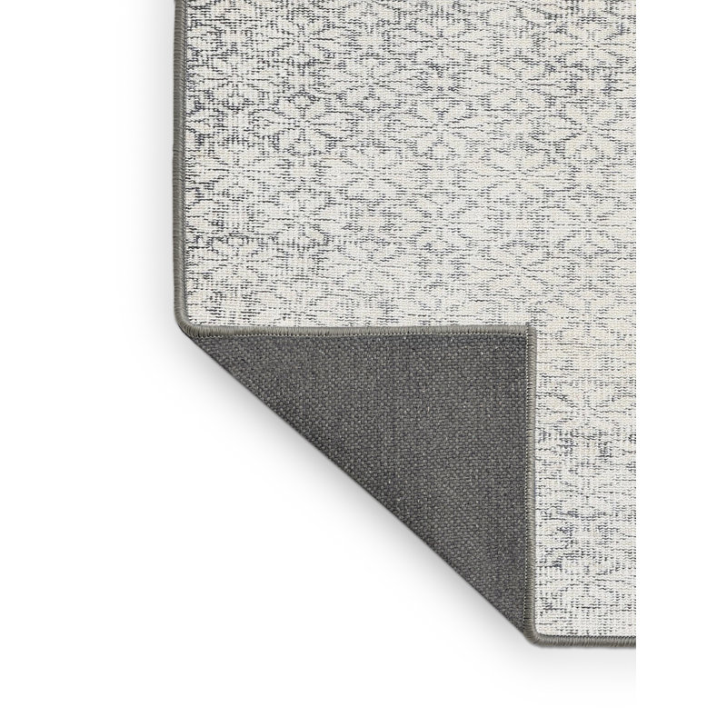 Crème florale/Tapis décoratif grise Annalee, Rectangle 5 pi x 7 pi