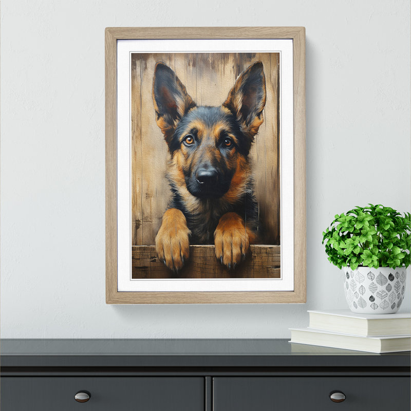 Single Picture Frame Print on Wood, 64cm H x 46cm W x 2cm D, Oak