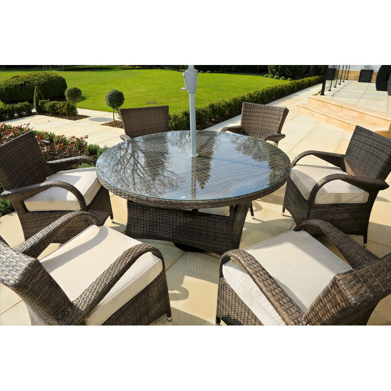 Jainil Rectangular 6 - Person 52.65" Long Dining Set with Cushions