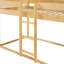 Lit superposé simple en bois avec tente et structure de maison | Conception en bois massif-1975075884