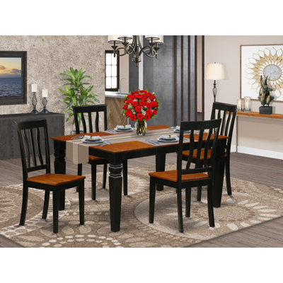 Arehart 5 - Piece Rubberwood Solid Wood Dining Set by Darby Home Co