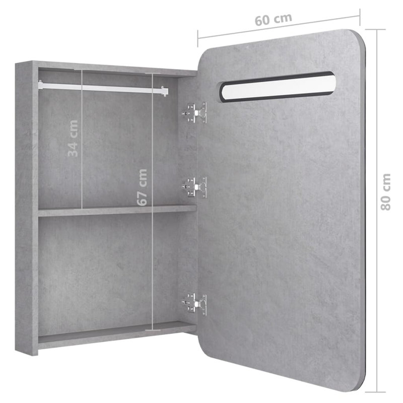 Lemus Bathroom Storage Furniture Set, Concrete Grey