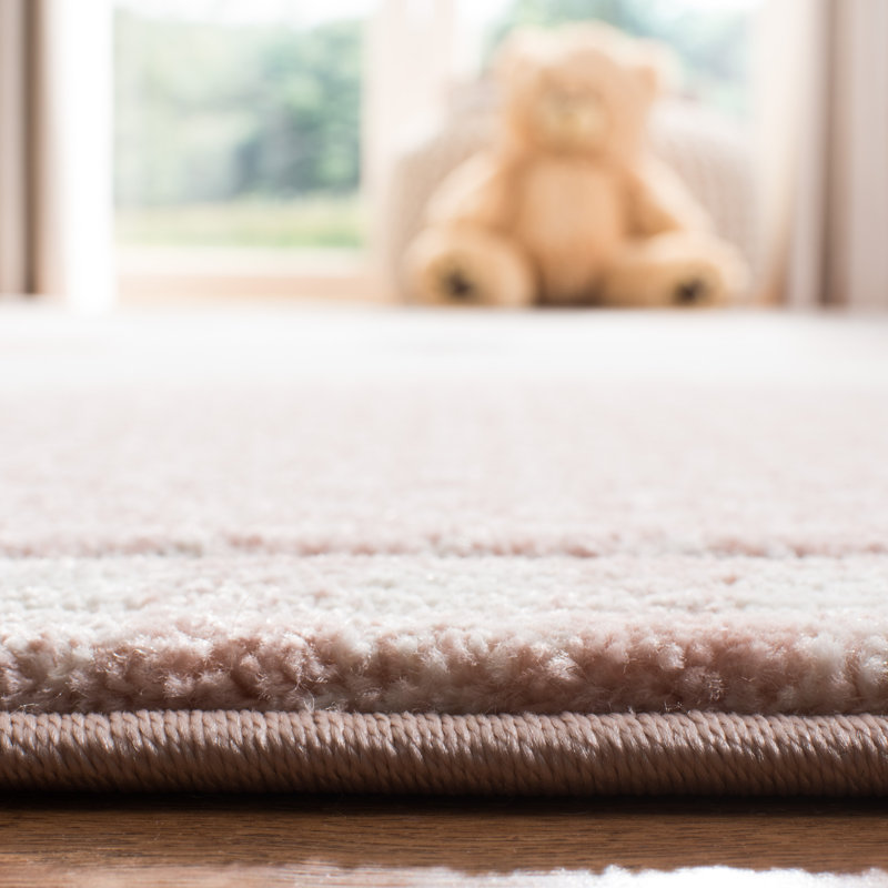  Glantz Kids Cat Print Pink / Gray Area Rug, Square 3'