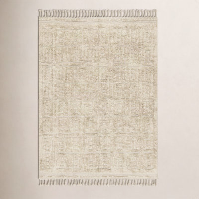 Michaela Beige Hand-Knotted Geometric Rug