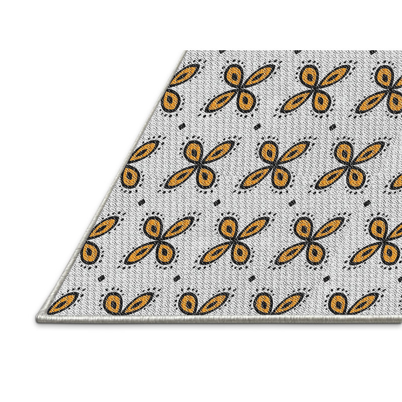 Tapis brun/gris à motifs Faynett, Rectangle 5 pi x 7 pi