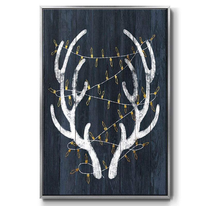 Bois et lumières encadré sur toile, H 37 po x l 25 po x P 1,5 po, Argent
