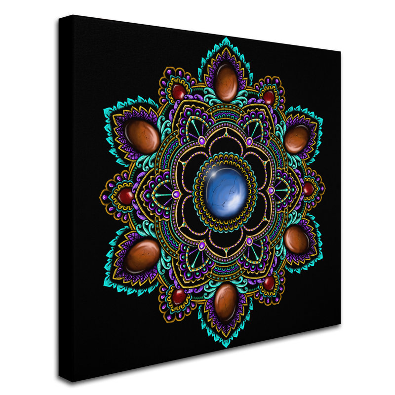 «Gemstone Mandala» par Barnong, impression sur toile tendue, H 14 po x l 14 po