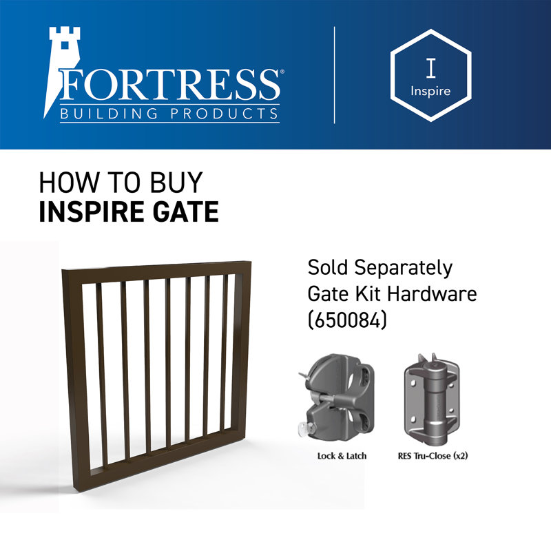 Inspire Railing 32.5-in H x 34-in W Aluminum Gate, Brown