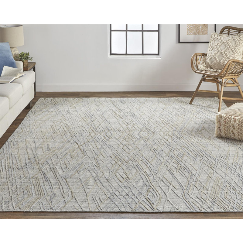 Performance Viscose Abstract Indoor Rug, Rectangle 5' x 8'