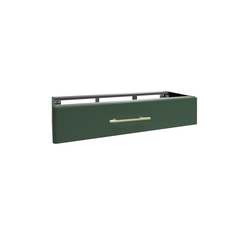 Ashauna 81cm Single Bathroom Vanity Base Only, Conifer Green Supermatt/Gold