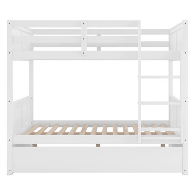 Lit superposé double blanc avec lit gigogne télescopique - S'adapte à différents espaces