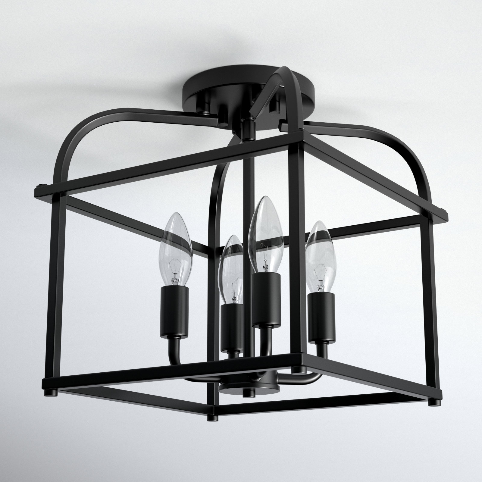 Condor 4-Light Semi Flush Mount, Matte Black