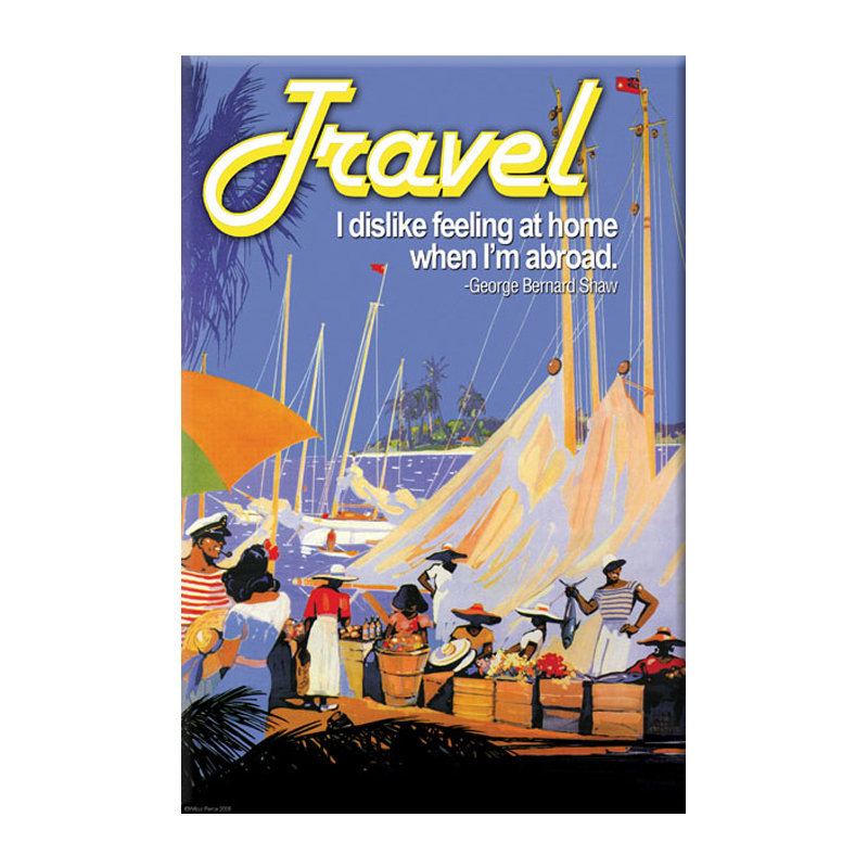 Publicité rétro sur toile tendue travel