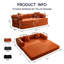 Canapé-lit modulaire en velours côtelé 79 po 3-en-1 79 po avec matelas en mousse à mémoire de forme-1451215531