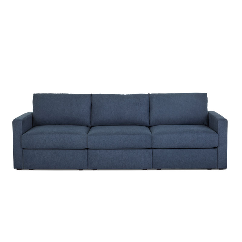 Flex Upholstered Modular Wide Arm Sofa, 37" H x 99" W x 38" D, Blue