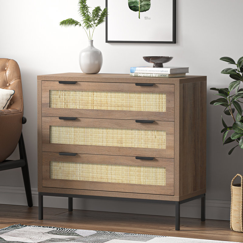 Alecse 3 - Drawer Dresser Rattan Chest of Dresser