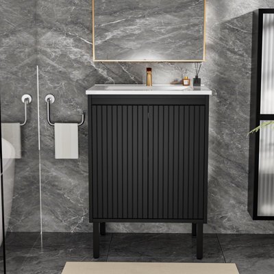 Meuble-lavabo 24 po avec lavabo en céramique