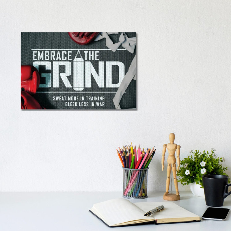 Embrace The Grind 1 Piece Wrapped Canvas Painting, 20.32 cm H x 30.48 cm W x 1.91 cm D
