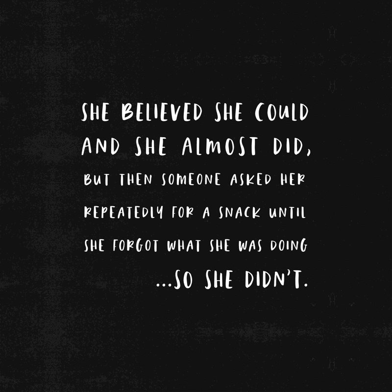 She Believed She pourrait and Almost Did - reproduction d'art sur toile tendue, H 12 po x l 12 po