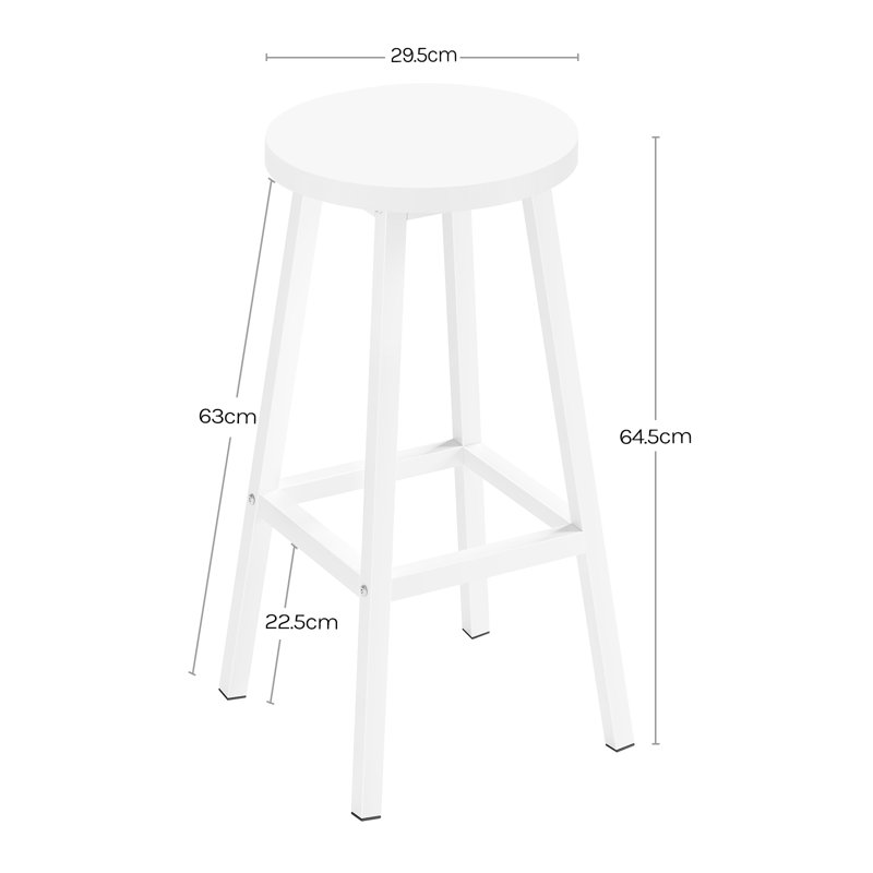 Talio Counter Stool with Metal Frame, White