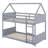 Twin Over Twin House-Design Floor Bunk Bed Complete With Head And Foot Panels-1693478942