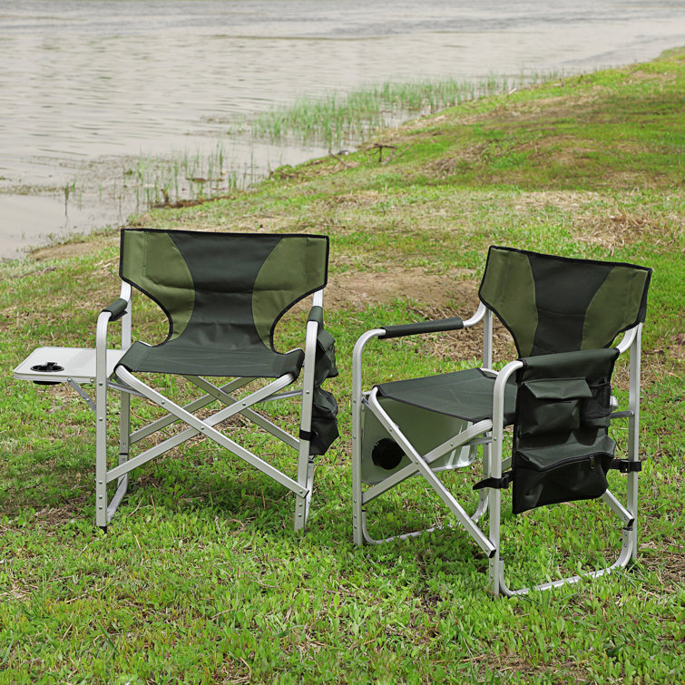 Timber Ridge Folding Director's Chair Camping Chair With Side Table  SidelineSwap