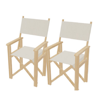 Patio Black Solid Wood Beach Chair Set (Set Of 2)