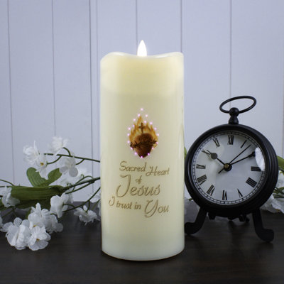 Sacred Heart of Jesus Fiber Optic Candle