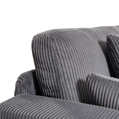 Bradshaw 80" Oversize Cloud Loveseat Sofa Corduroy Couch with Ottoman