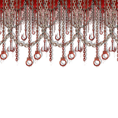 Halloween Bloody Chains & Hooks Backdrop